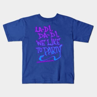 La di da di we like to party Old School 80s Rap Hip Hop Bboy Urban Graffiti Design Kids T-Shirt